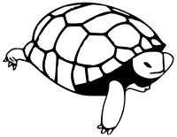 turtle crawling - line art