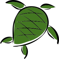 simple stylized sea turtle