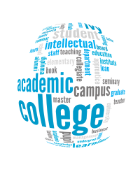 College academic campus word cloud