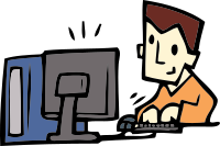 man using desktop computer