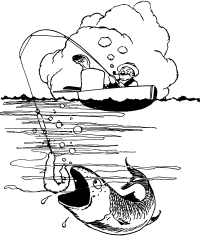 Man Fishing for a Fish