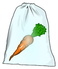 Plastic bag with carrot