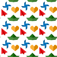 Origami shapes seamless pattern