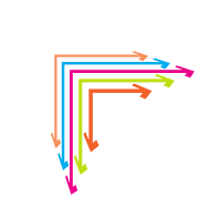 Coloured arrows 90 degrees