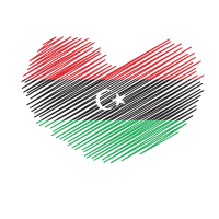 Libyan flag heart shape