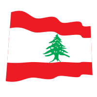 Waving flag of Lebanon