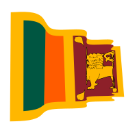 Waving national flag of Sri Lanka