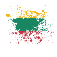 Lithuania flag paint splatter