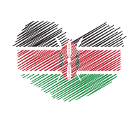 Kenyan flag heart symbol
