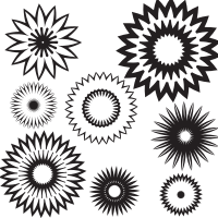 Geometric shapes silhouettes
