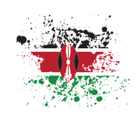 Kenyan flag ink splatter