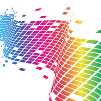 Wavy tiled pattern rainbow colour