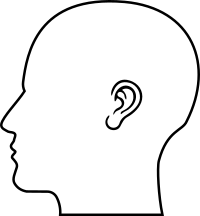 Human head silhouette with ear