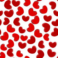 Red hearts seamless pattern