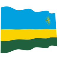 Waving flag of Rwanda