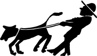 Man Walks a Dog Outline