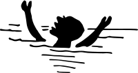 Man Drowning Outline