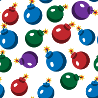 Christmas ornaments seamless pattern