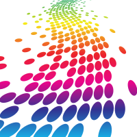 Bursting dots rainbow colours