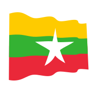 Waving flag of Myanmar