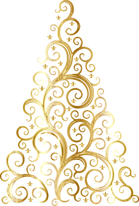 Christmas Tree Silhouette By Karen Arnold Gold No BG