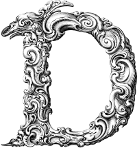 Elegant Flourish Letter D