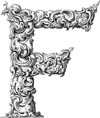 Elegant Flourish Letter F