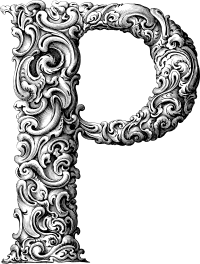 Elegant Flourish Letter P