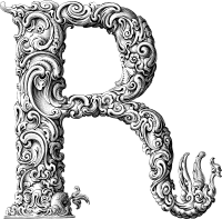 Elegant Flourish Letter R