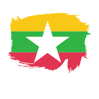 Myanmar flag brush stroke