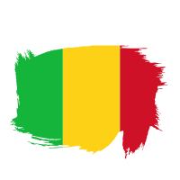 Mali flag brush stroke