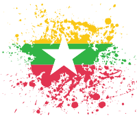 Myanmar flag ink grunge