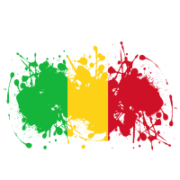 Mali flag paint splatter