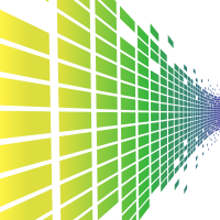 Coloured tiles on white background