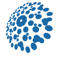Abstract shape with blue dots