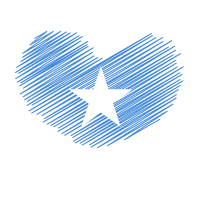Somalia flag heart symbol