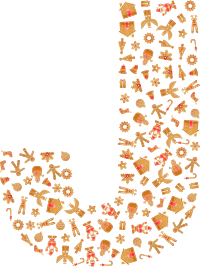 Gingerbread Alphabet Font J