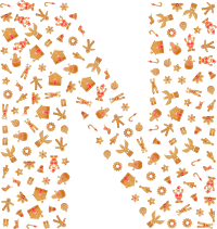 Gingerbread Alphabet Font N
