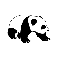 Panda bear silhouette (#2)