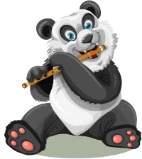 Panda Playing a Flute