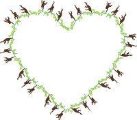Monkeys Frame Heart