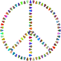 Pine Christmas Tree Peace Sign Polyprismatic