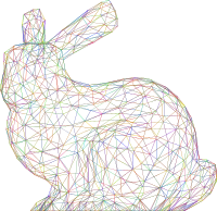 3D Stanford Bunny Wireframe Polyprismatic