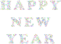 Happy New Year Snowflakes Typography Colorful