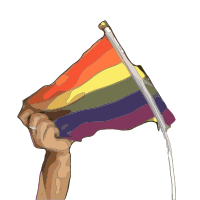 Rainbow Flag and a Hand