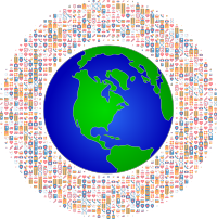 Medical Icons Frame Earth
