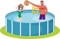 Playing in a Backyard Pool