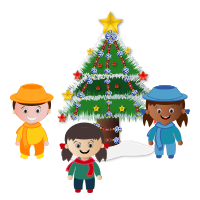 Kids and Christmas Tree