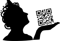 Fictional Queen Inspecting QR Code