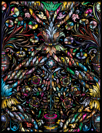 Vintage Flourish Floral Background Prismatic